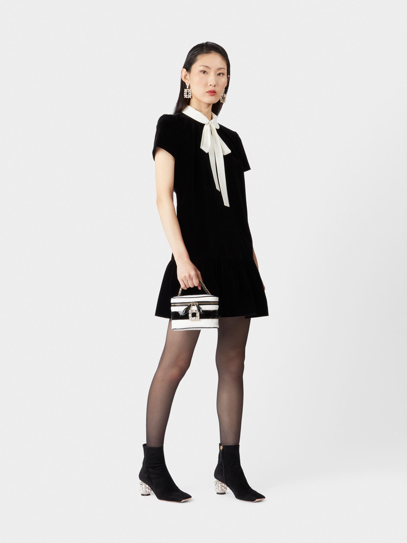 Roger Vivier Roger Vivier Vanity Wool Strass Buckle Micro Bag in Fabric outlook