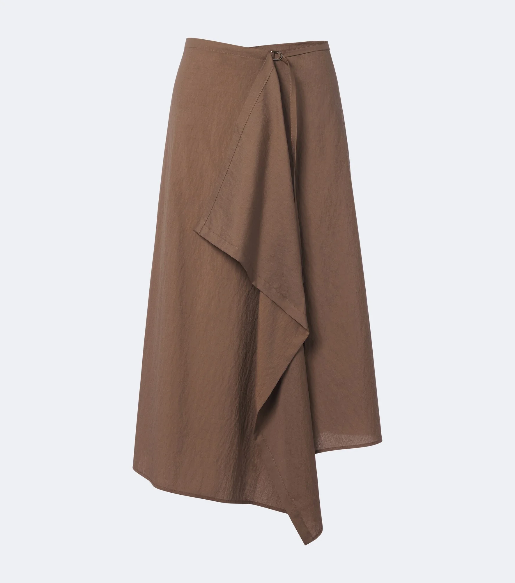 Draped cotton-blend wrap skirt - 1