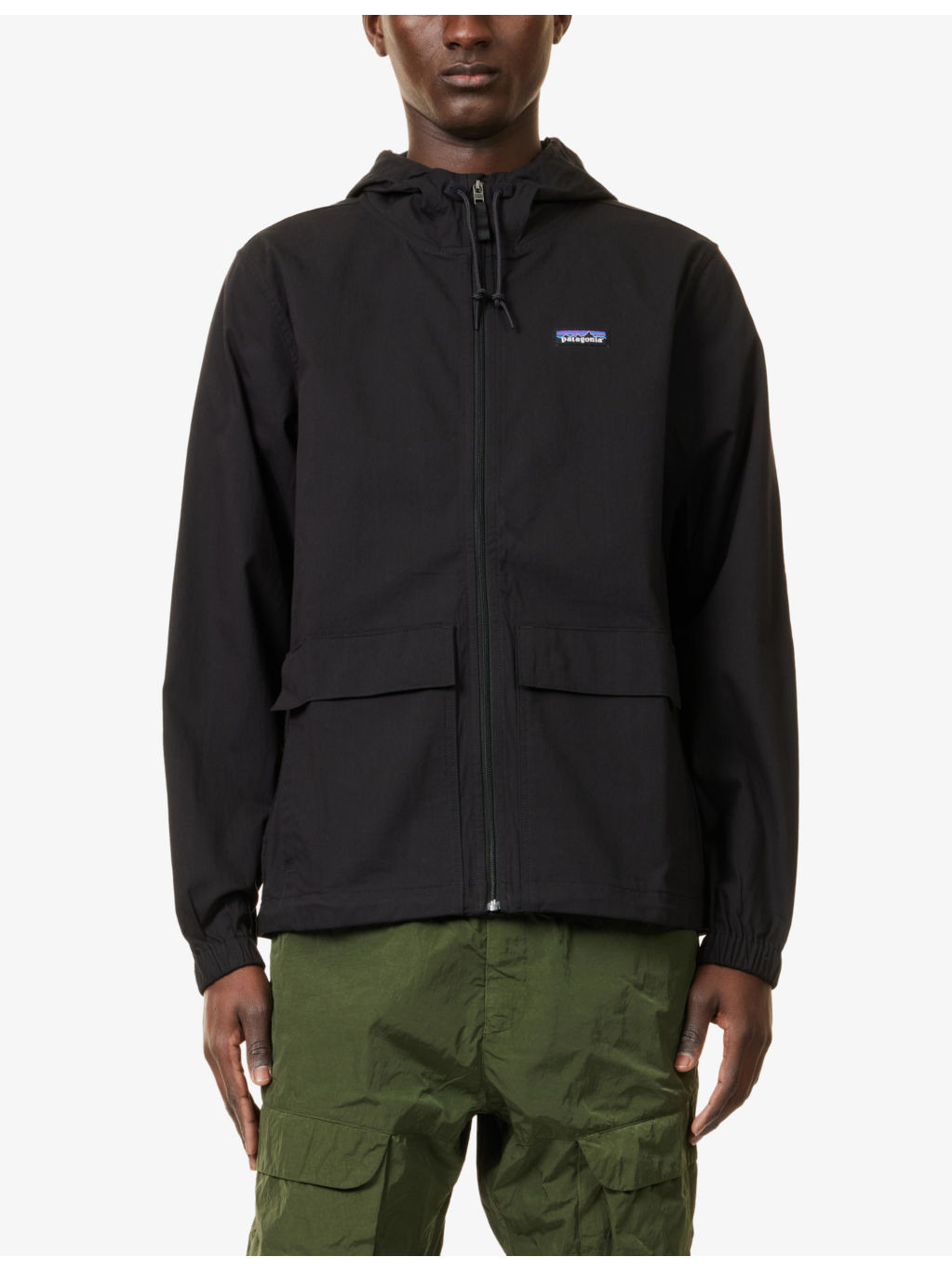 Brand-Patch Hood Regular-Fit Cotton-Blend Jacket - 3