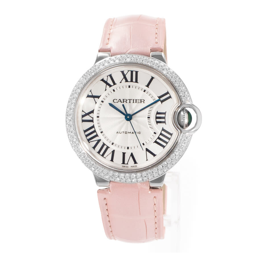 Pre-owned Cartier Ballon Bleu Automatic Diamond Silver Dial Ladies Watch WE9006Z3 - 4