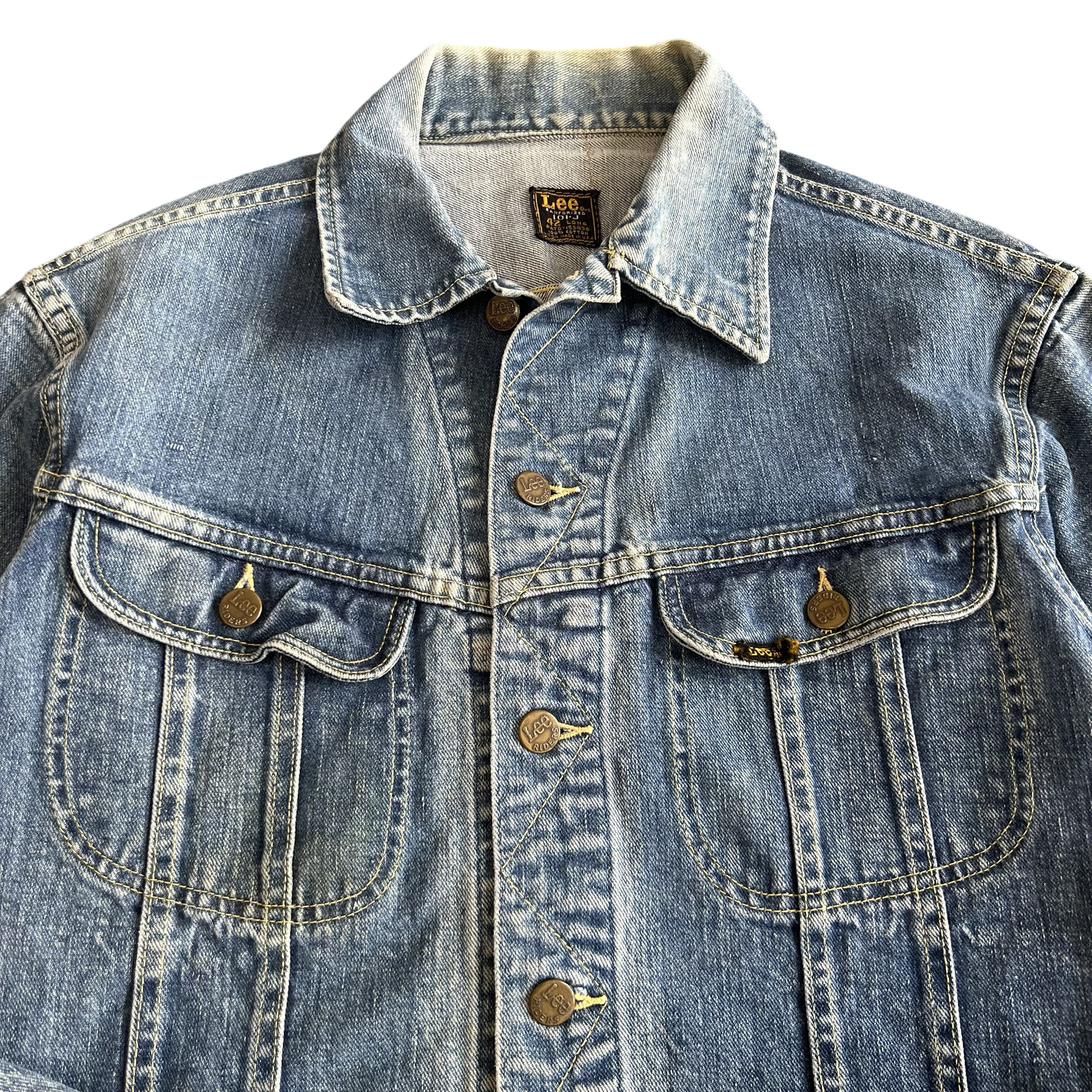 Final Blow - Vintage 1960s Lee Riders 101-J Jean Jacket SZ 42 Long - 2