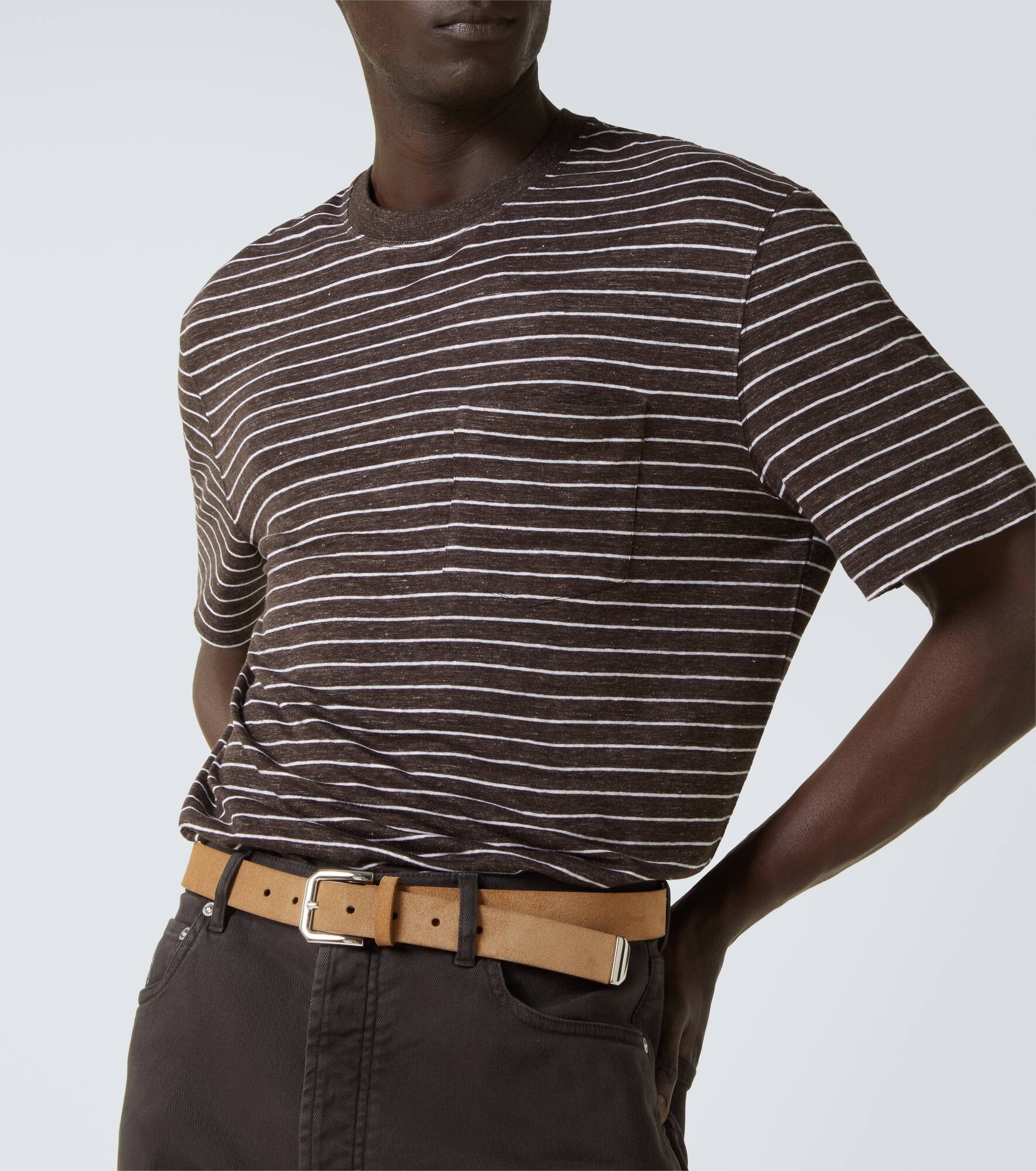 Linen-blend jersey T-shirt - 5