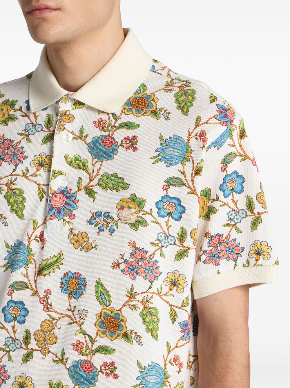 floral-print polo shirt - 4