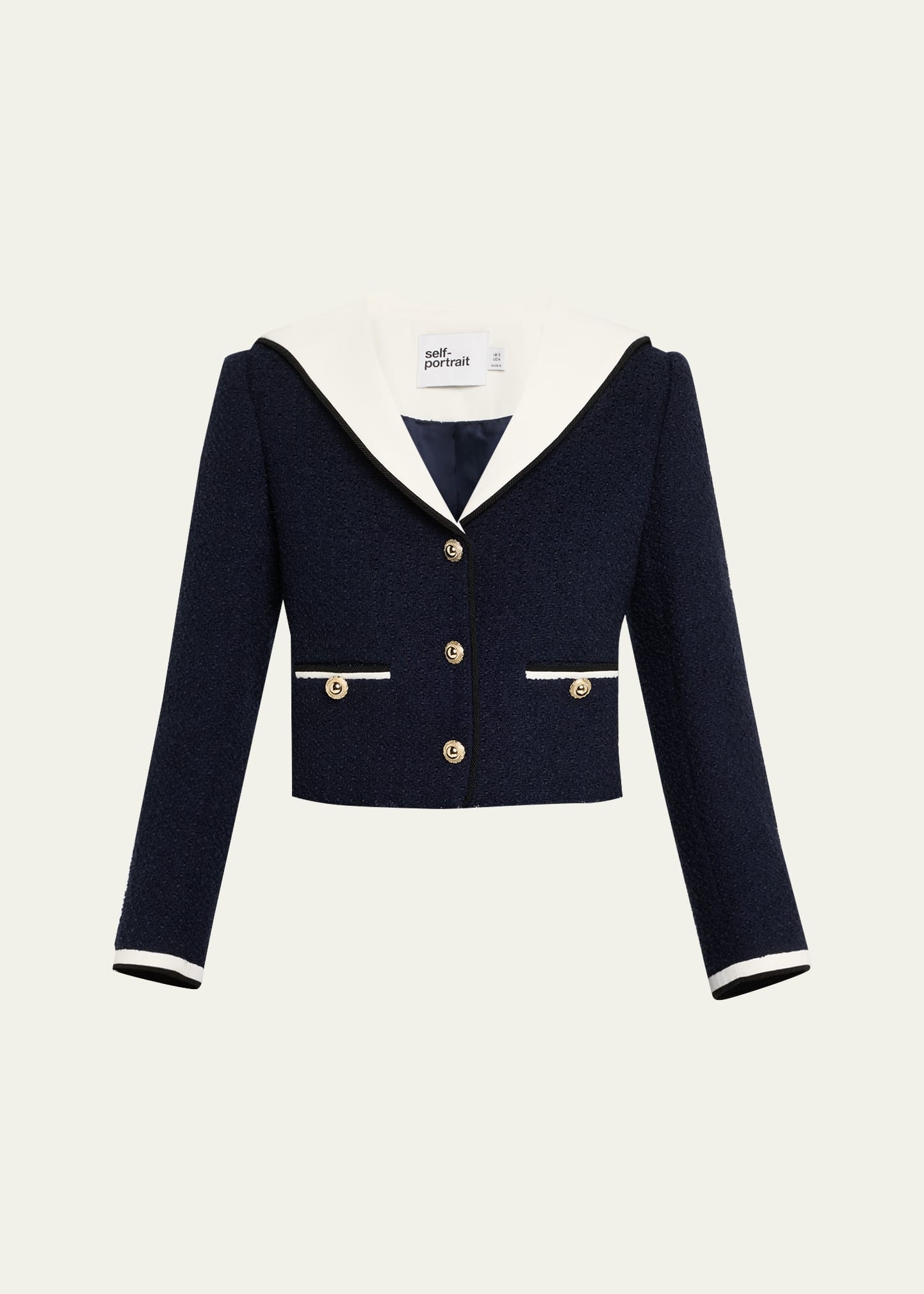 Boucle Contrast Collar Jacket - 1