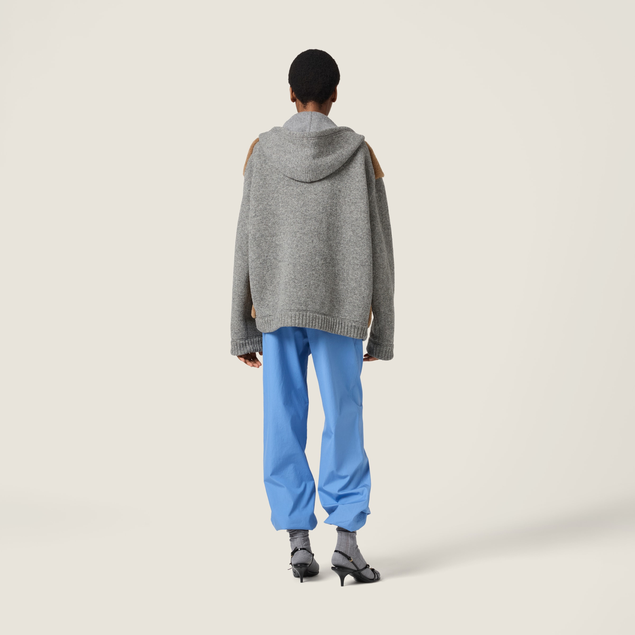 Wool, cashmere and shearling zipper blouson jacket - 3