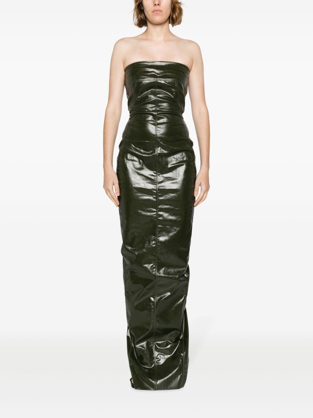 bustier-style ruched gown - 2