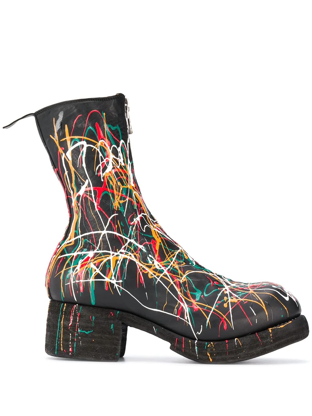 paint splattered ankle boots - 1