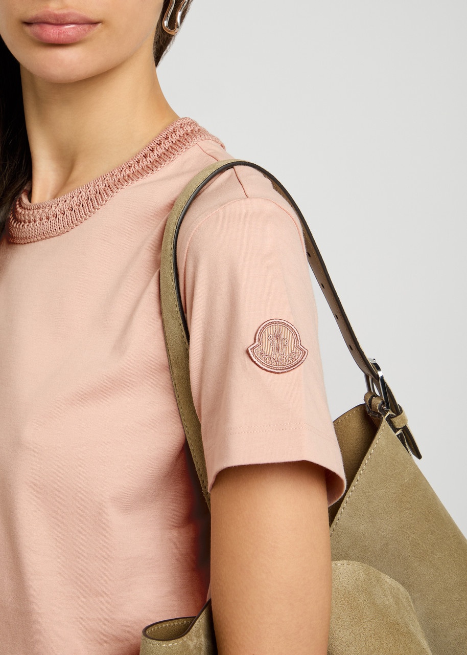 Moncler Woven Crew-neck Cotton T-shirt - 5