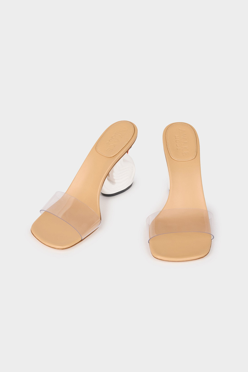 A.W.A.K.E. MODE FAYE SHOES WITH SWAN HEEL TRANSPARENT WHITE outlook