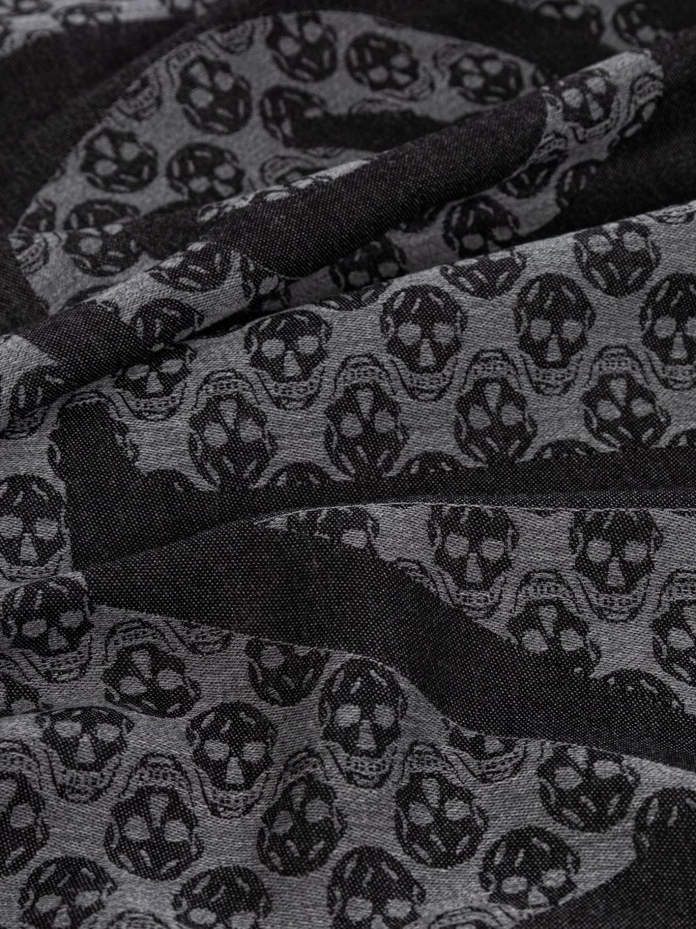 skull-print wool scarf - 3