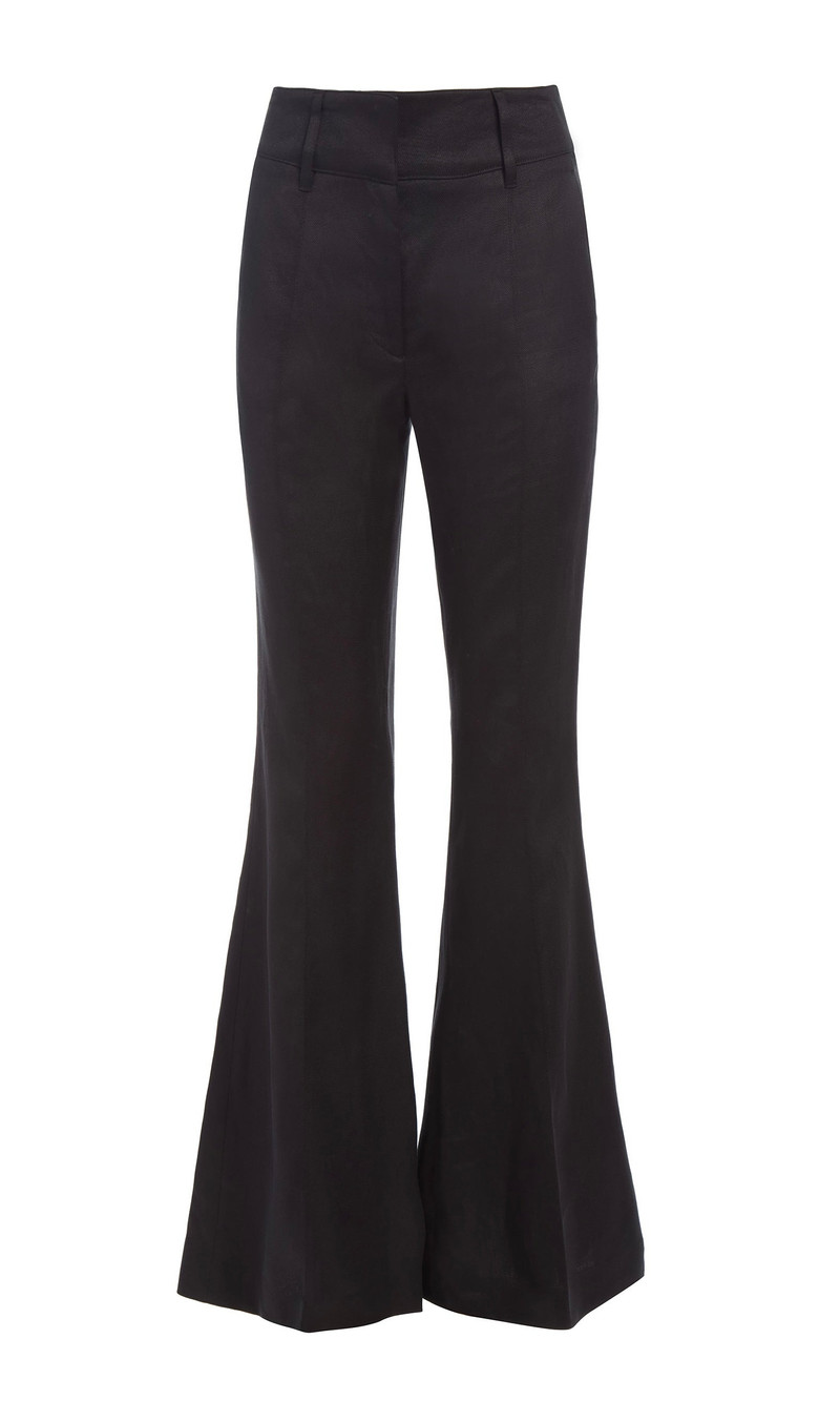 Rhein Pant 에 검정 Textured Linen - 1