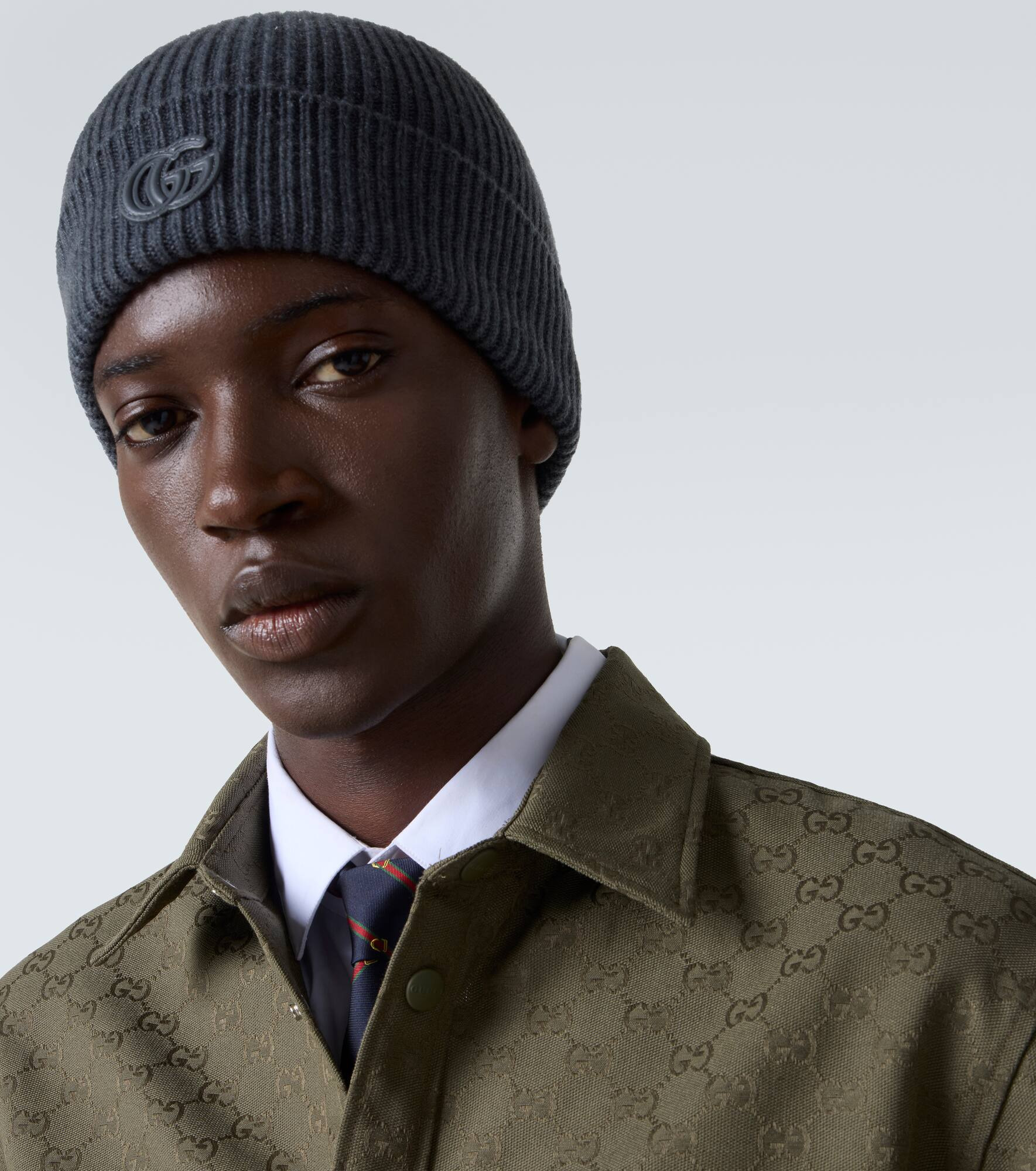 Double G ribbed-knit cashmere beanie - 2