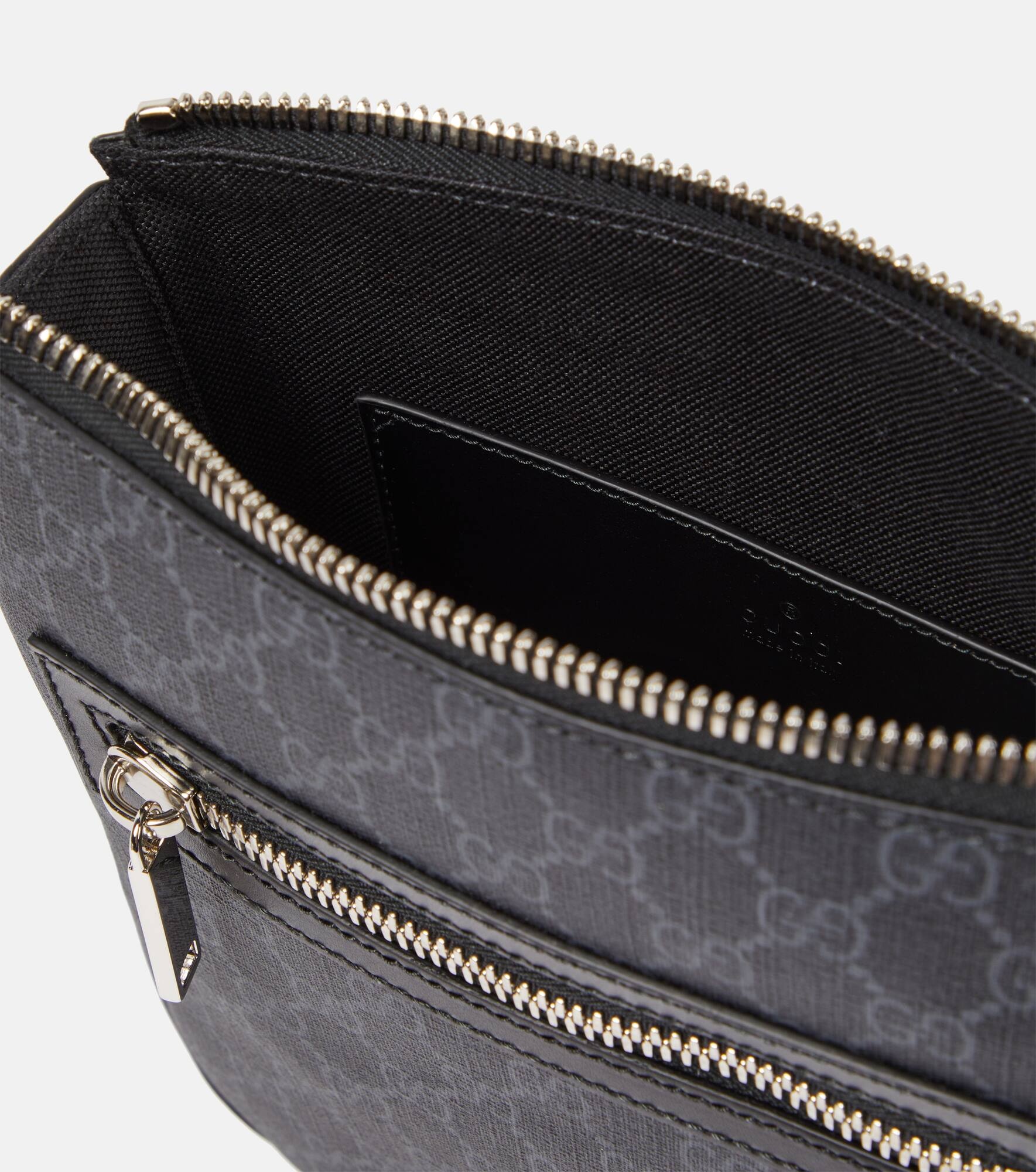 GG canvas leather-trimmed crossbody bag - 4