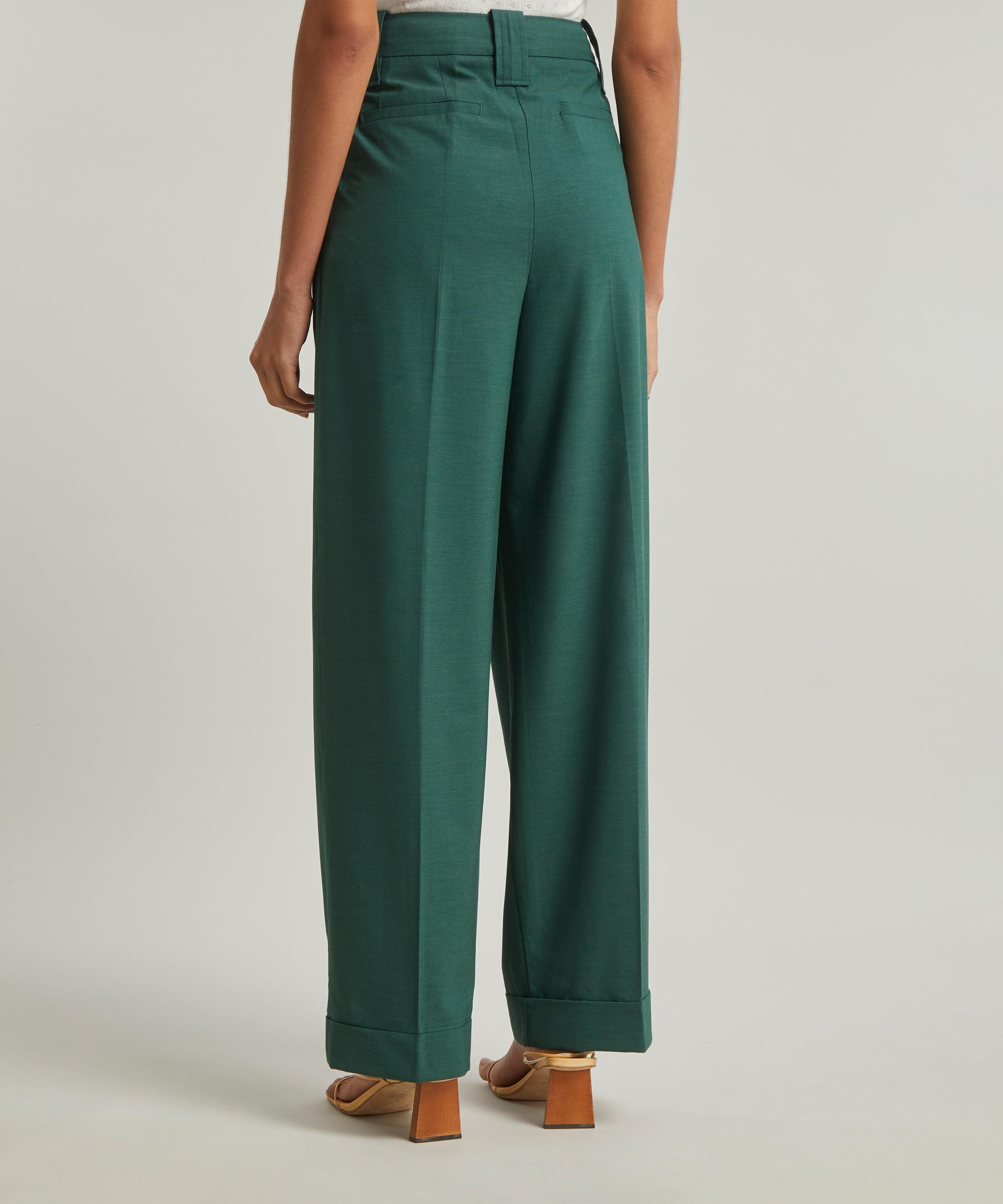 Drapey Melange Pleated Trousers - 4