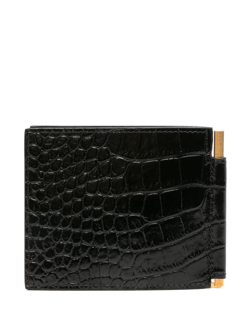 crocodile-print money clip wallet - 2