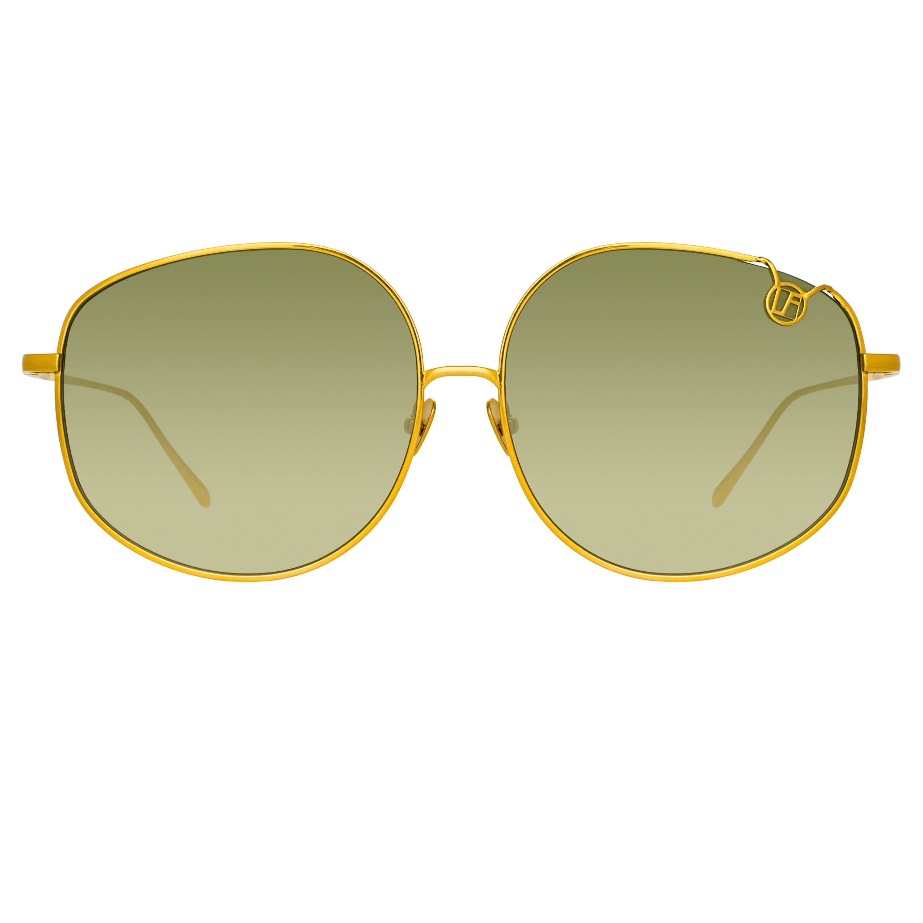 MARISA OVERSIZED SUNGLASSES IN YELLOW GOLD AND GREEN - 1