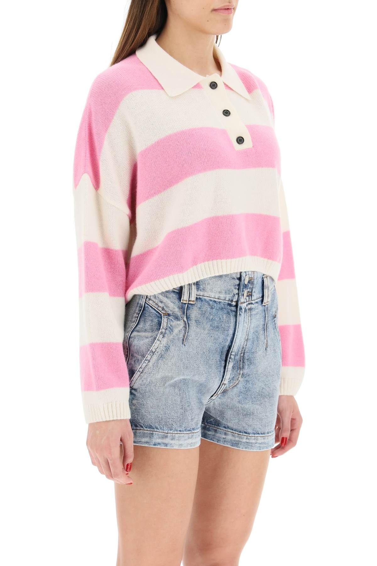 STRIPED BOXY KNIT POLO - 3