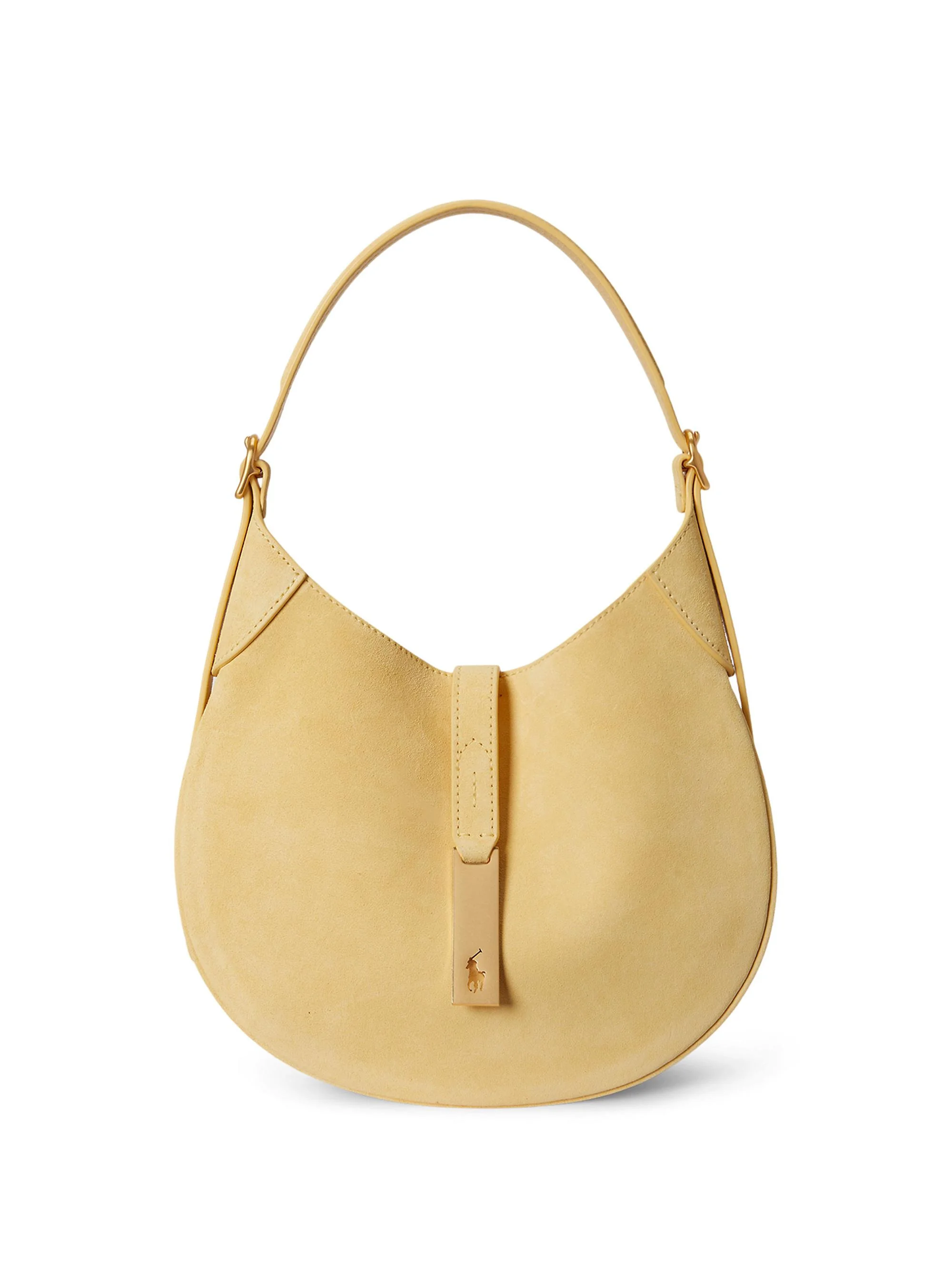 Women's Polo ID Small Suede Shoulder Bag - Lemon Meringue - 1