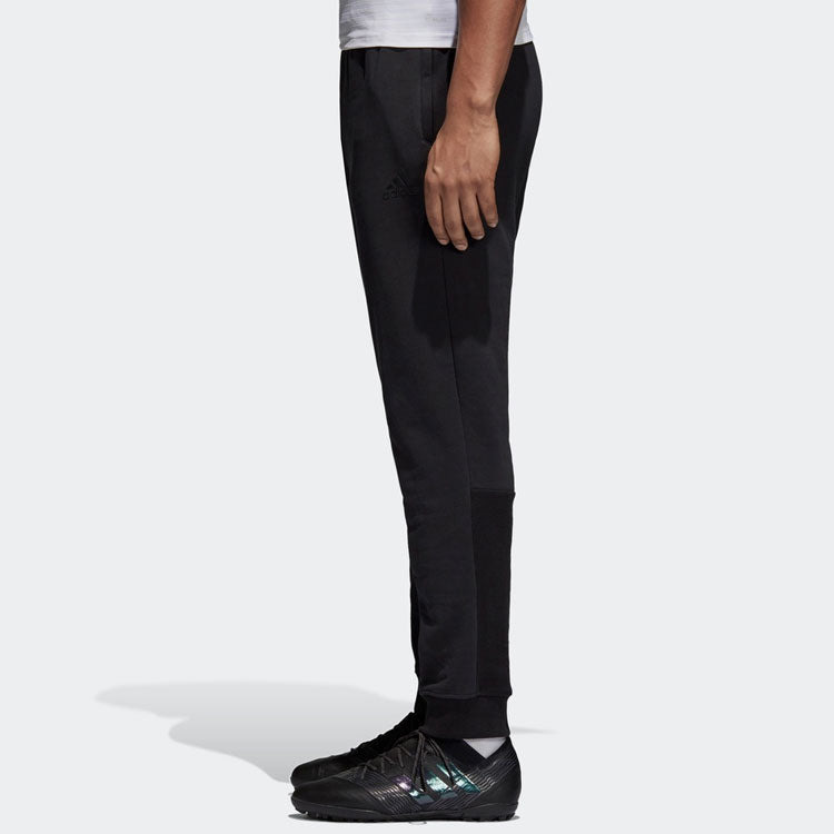 Men's adidas Solid Color Knit Soccer/Football Sports Pants/Trousers/Joggers Black CW7430 - 4