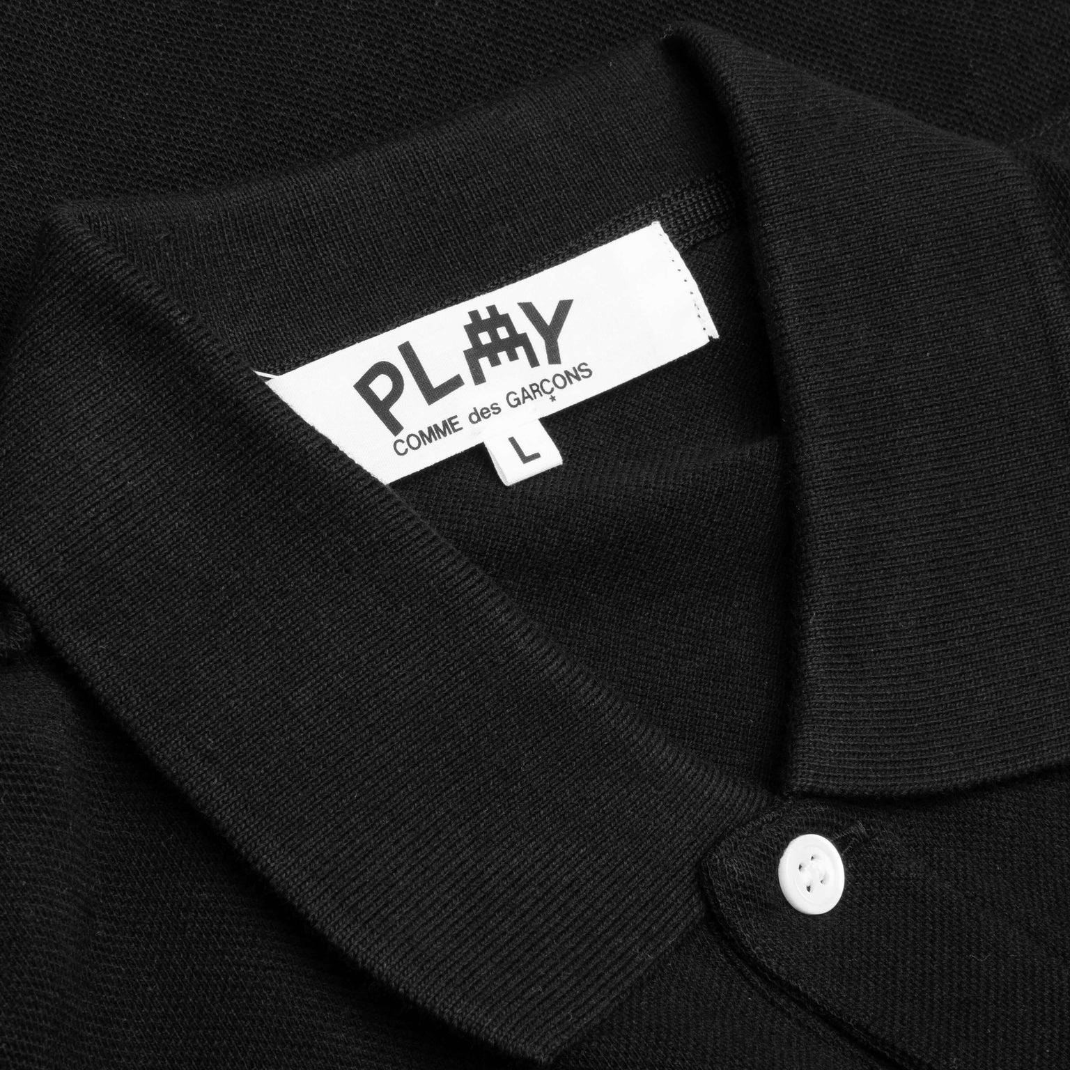COMME DES GARCONS PLAY X THE ARTIST INVADER WOMEN'S POLO - BLACK - 3