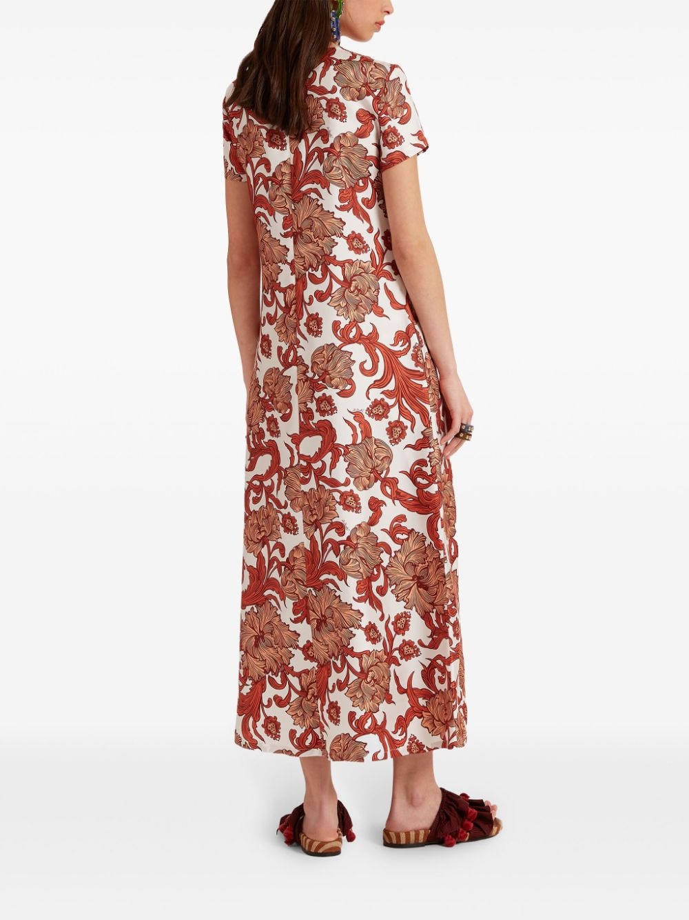 Swing botanical-print silk dress - 3