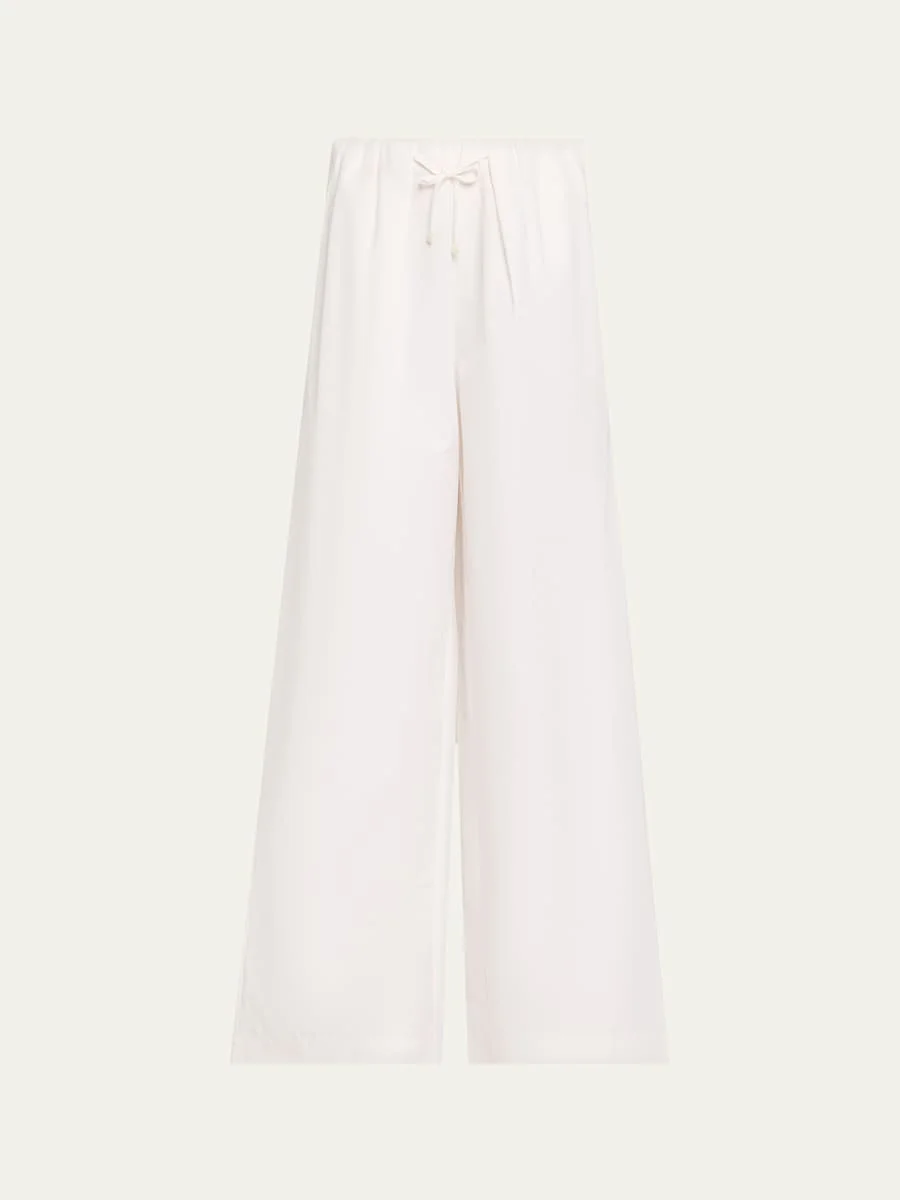 Rhea Wide-Leg Cotton Pants - 1
