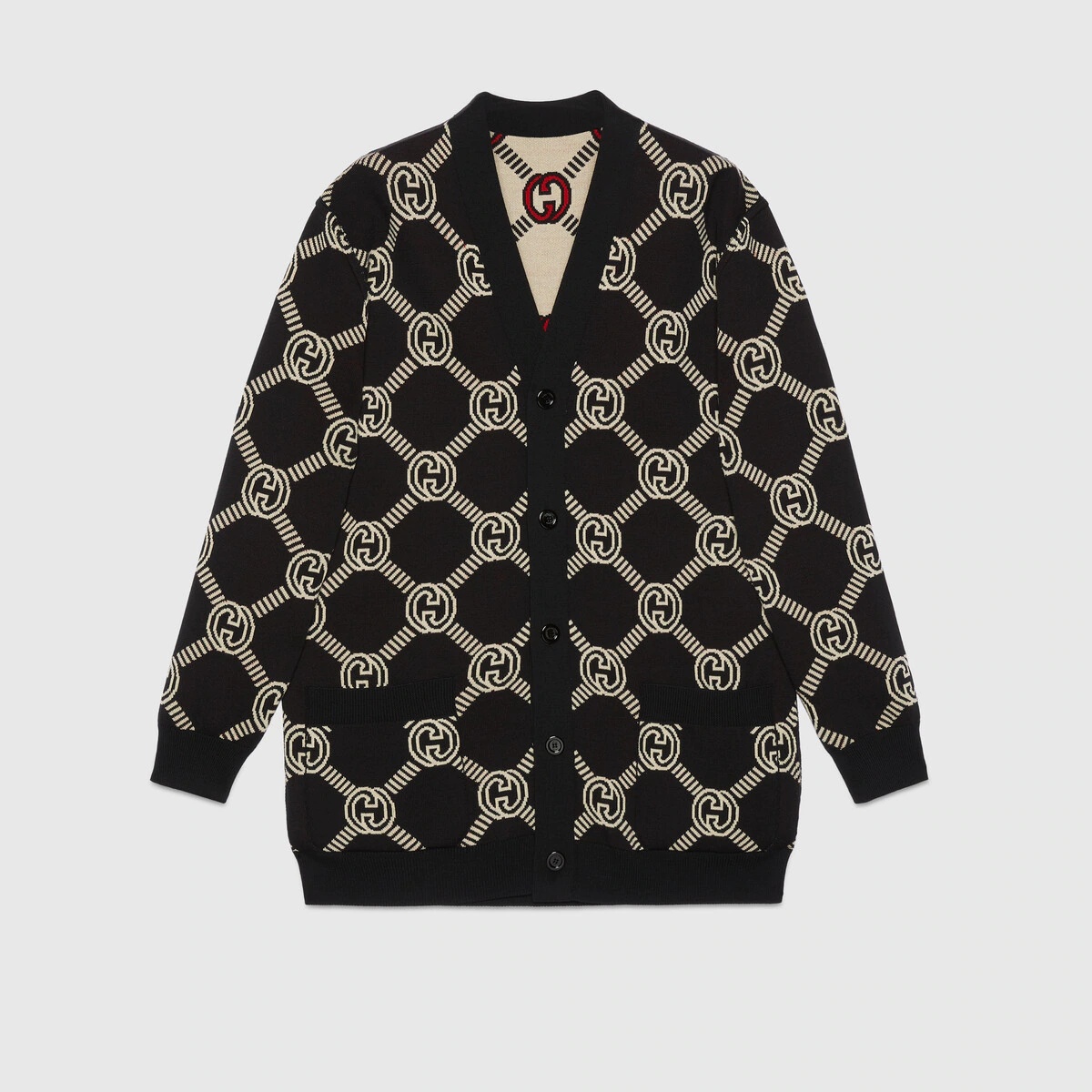 Reversible Interlocking G wool cardigan - 6