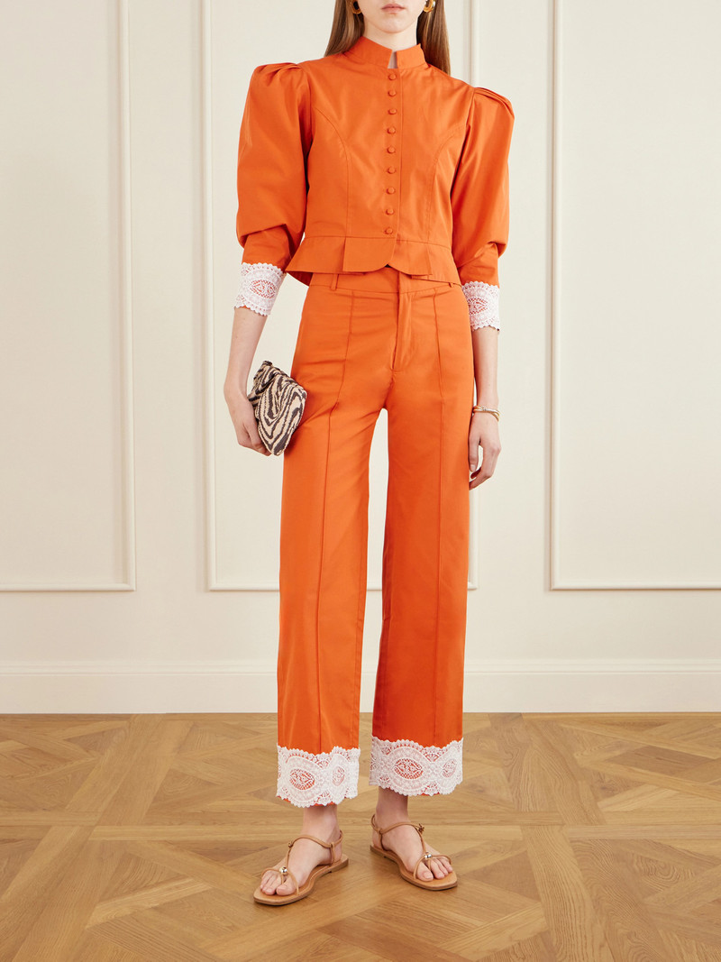 DESTREE Amoako Lace-trimmed Cotton Poplin Jacket outlook