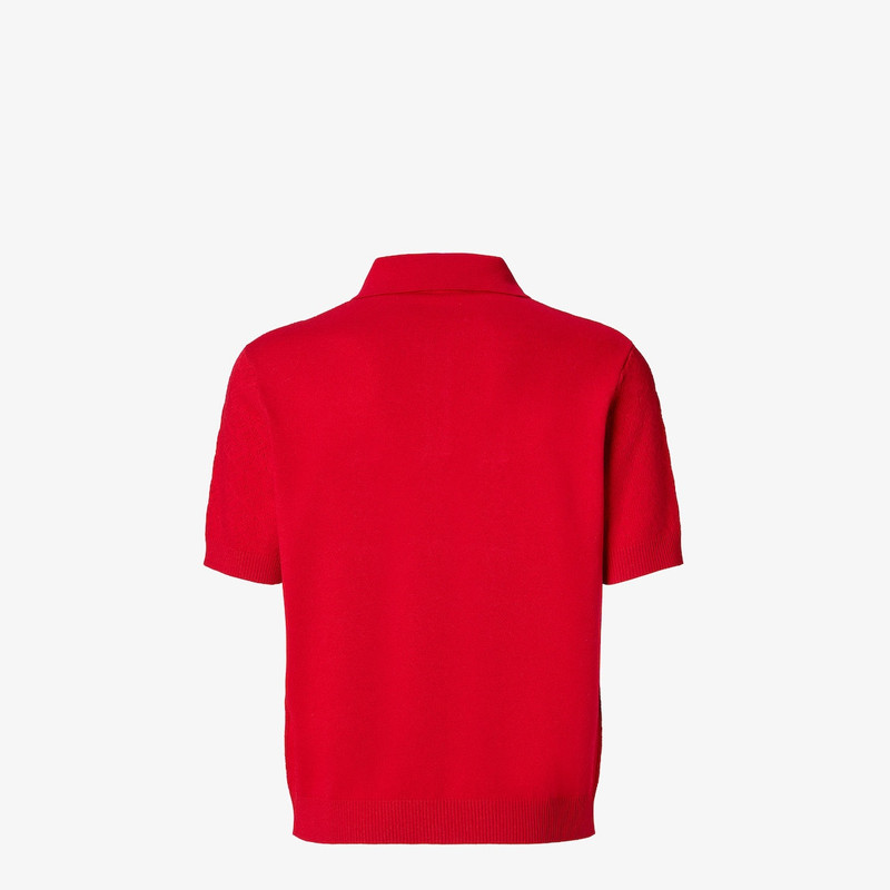 Polo shirt Red cotton and viscose tricot polo shirt 2