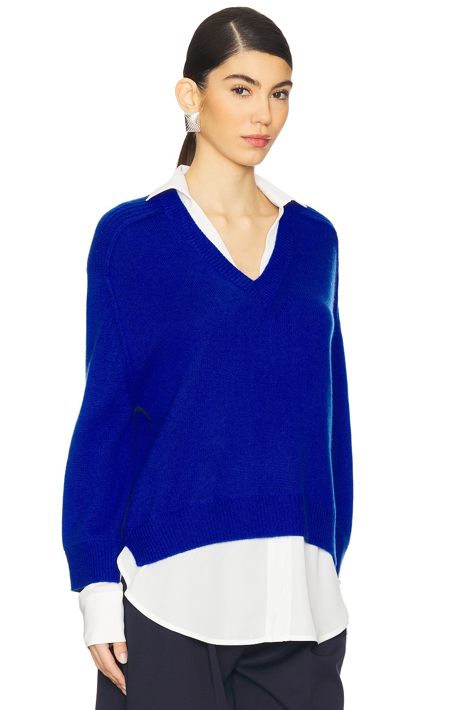 V-neck Layered Pullover - 2