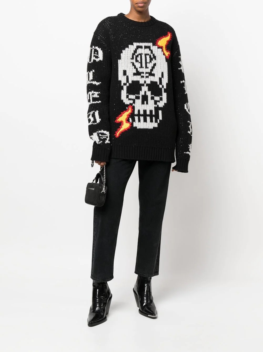 Skull intarsia-knit jumper - 2