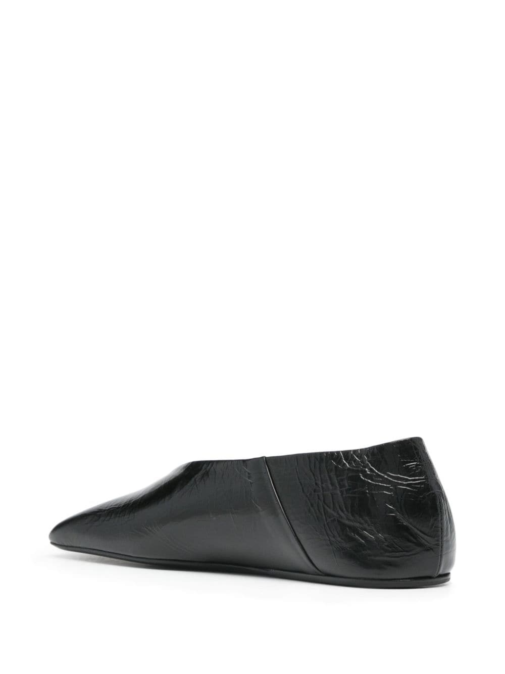 square-toe leather ballerina shoes - 3