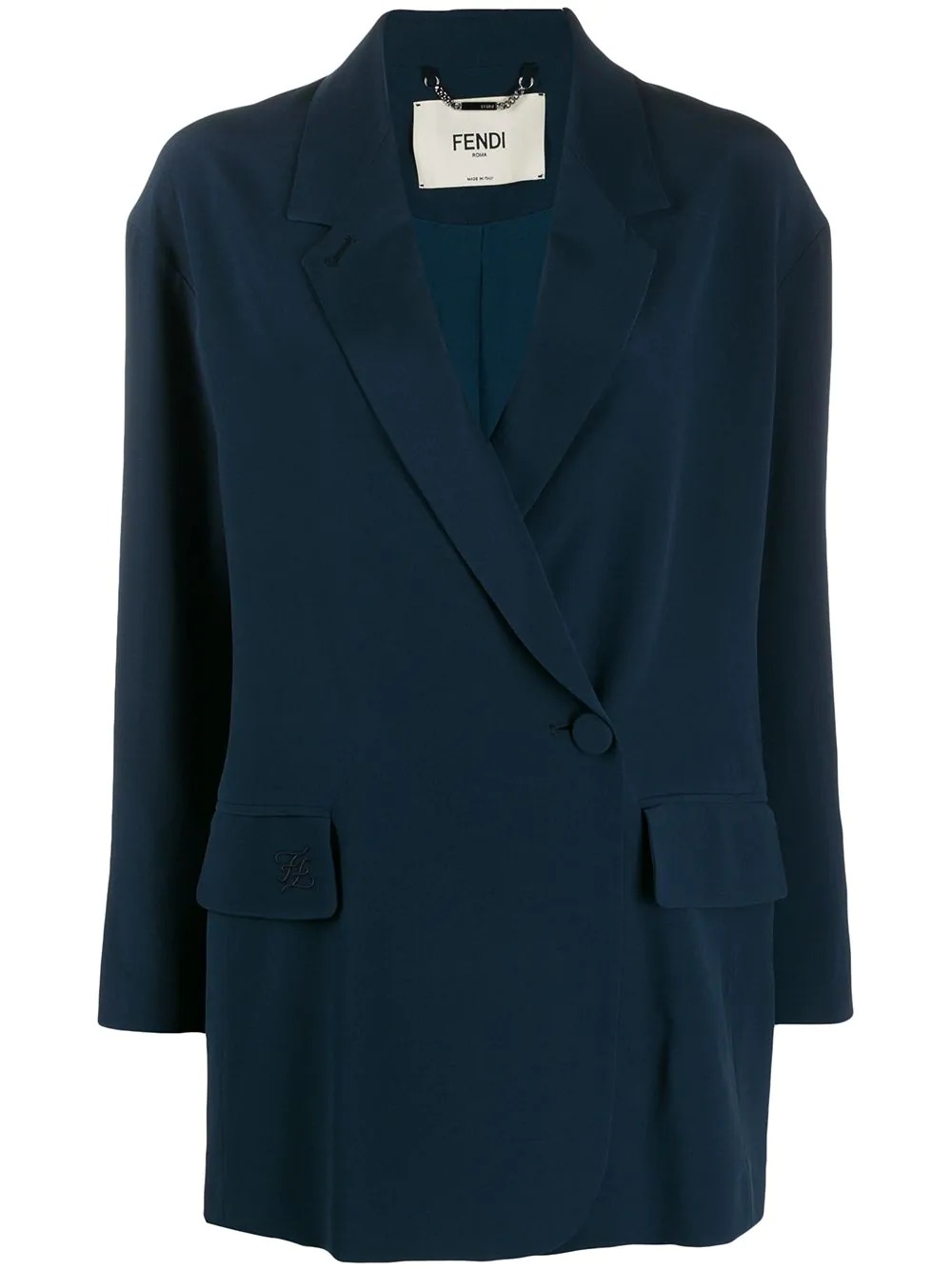 silk off-centred buttoned blazer - 1