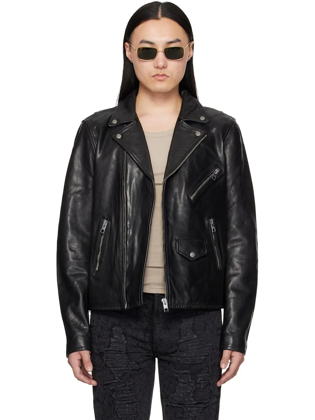 Black Capitol Leather Jacket - 1