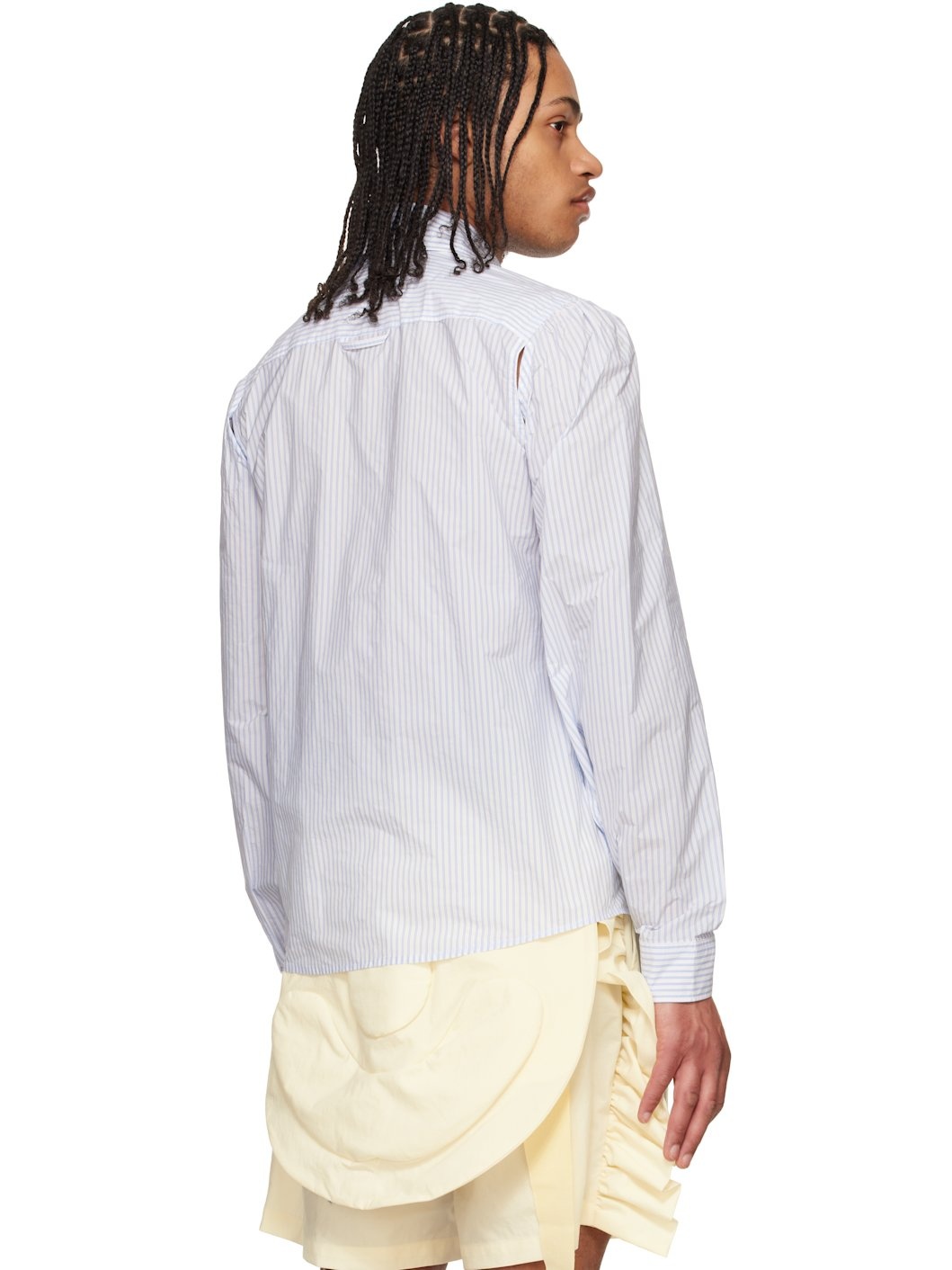 Blue & Off-White Flower Shirt - 3
