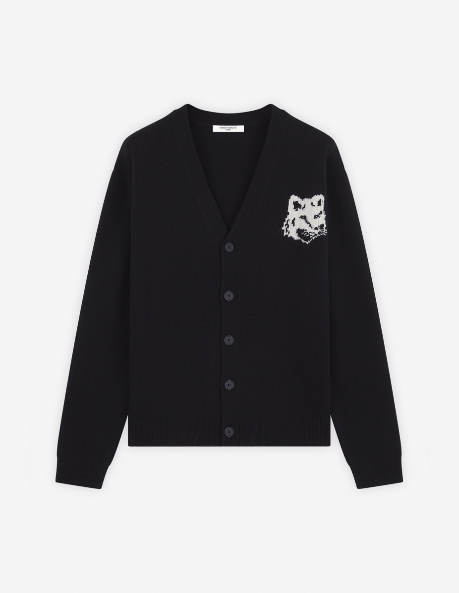 【送料&関税込】Maison KitsunAC Fox Head Intarsia Comfort Ca Maison Kitsuné FOX HEAD INTARSIA COMFORT CARDIGAN | REVERSIBLE