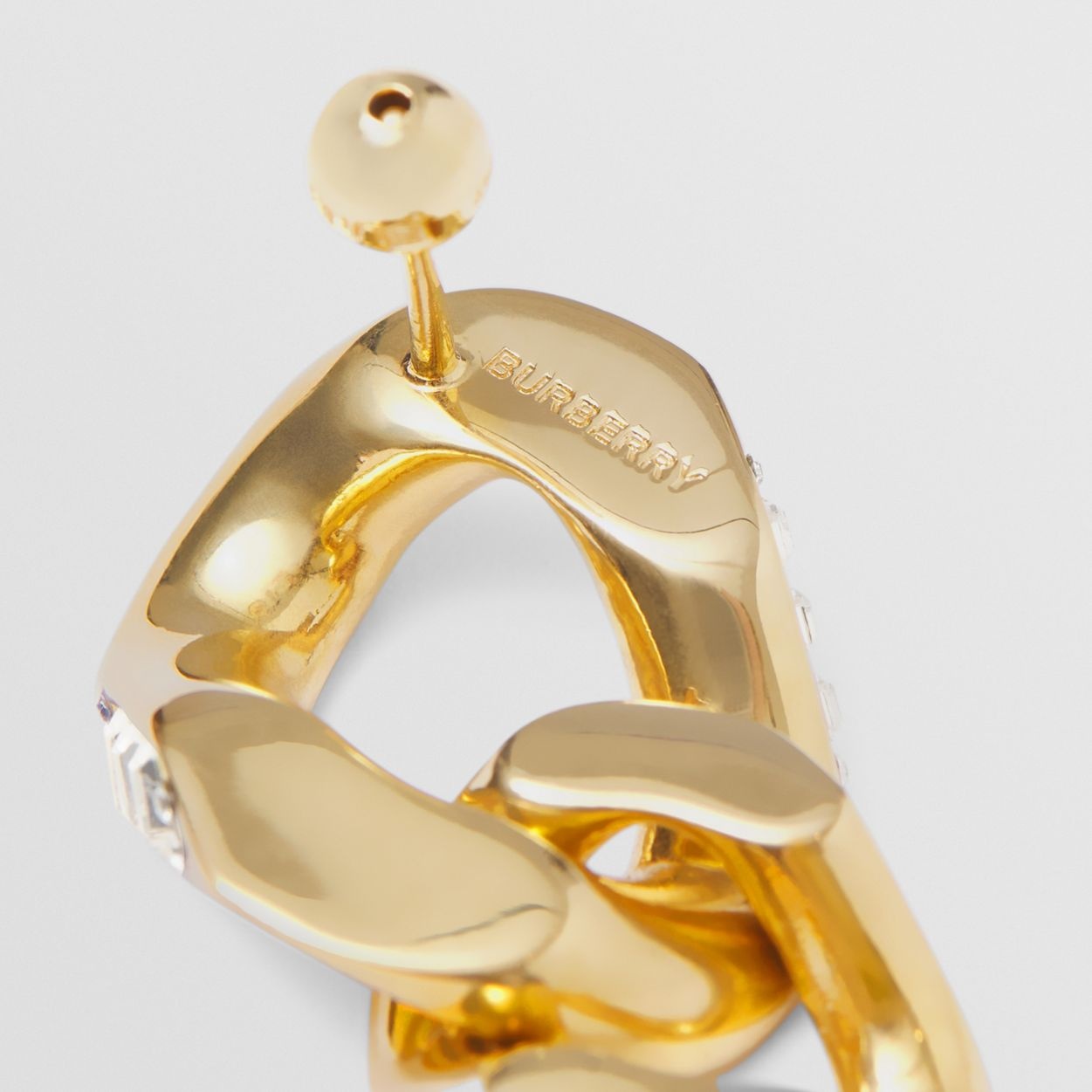 Crystal Detail Gold-plated Chain-link Earrings - 5