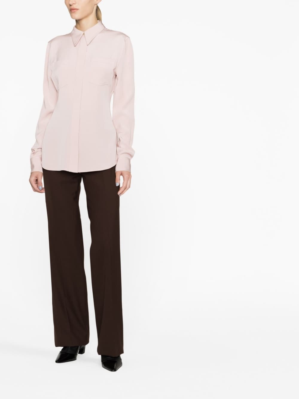 long-sleeve sheer shirt - 2