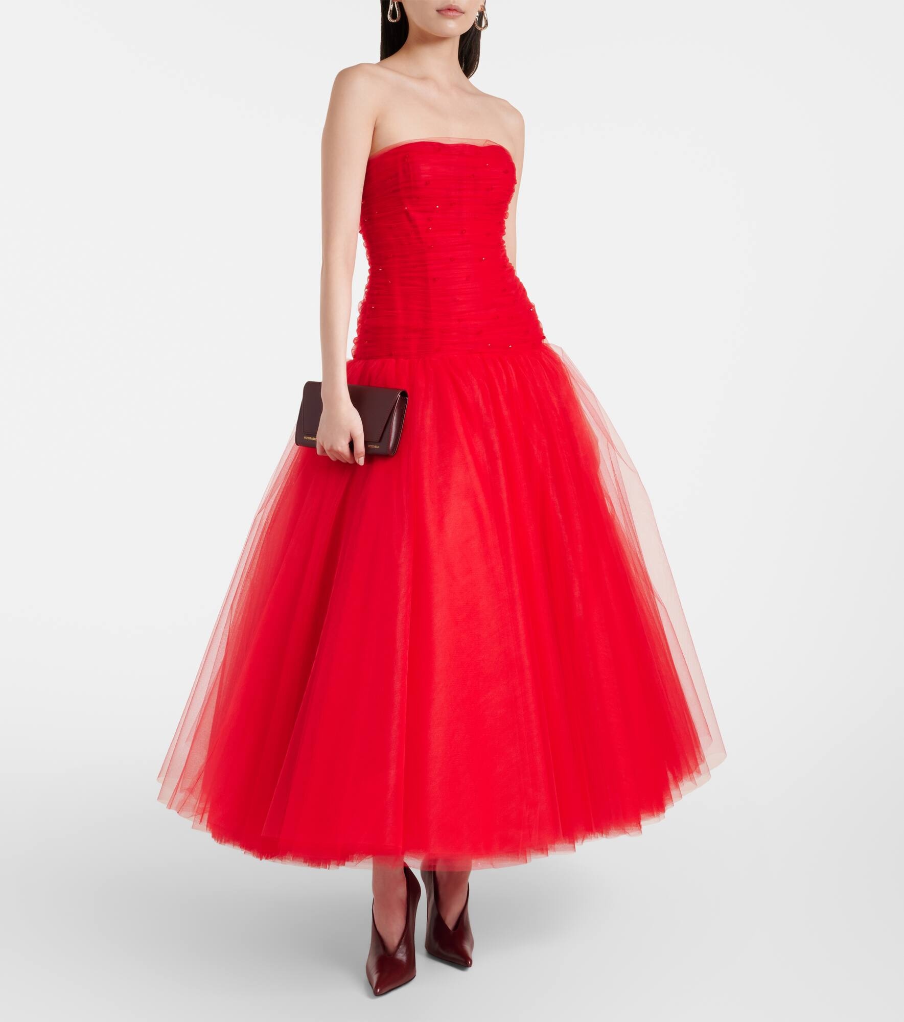 Embellished strapless tulle gown - 2