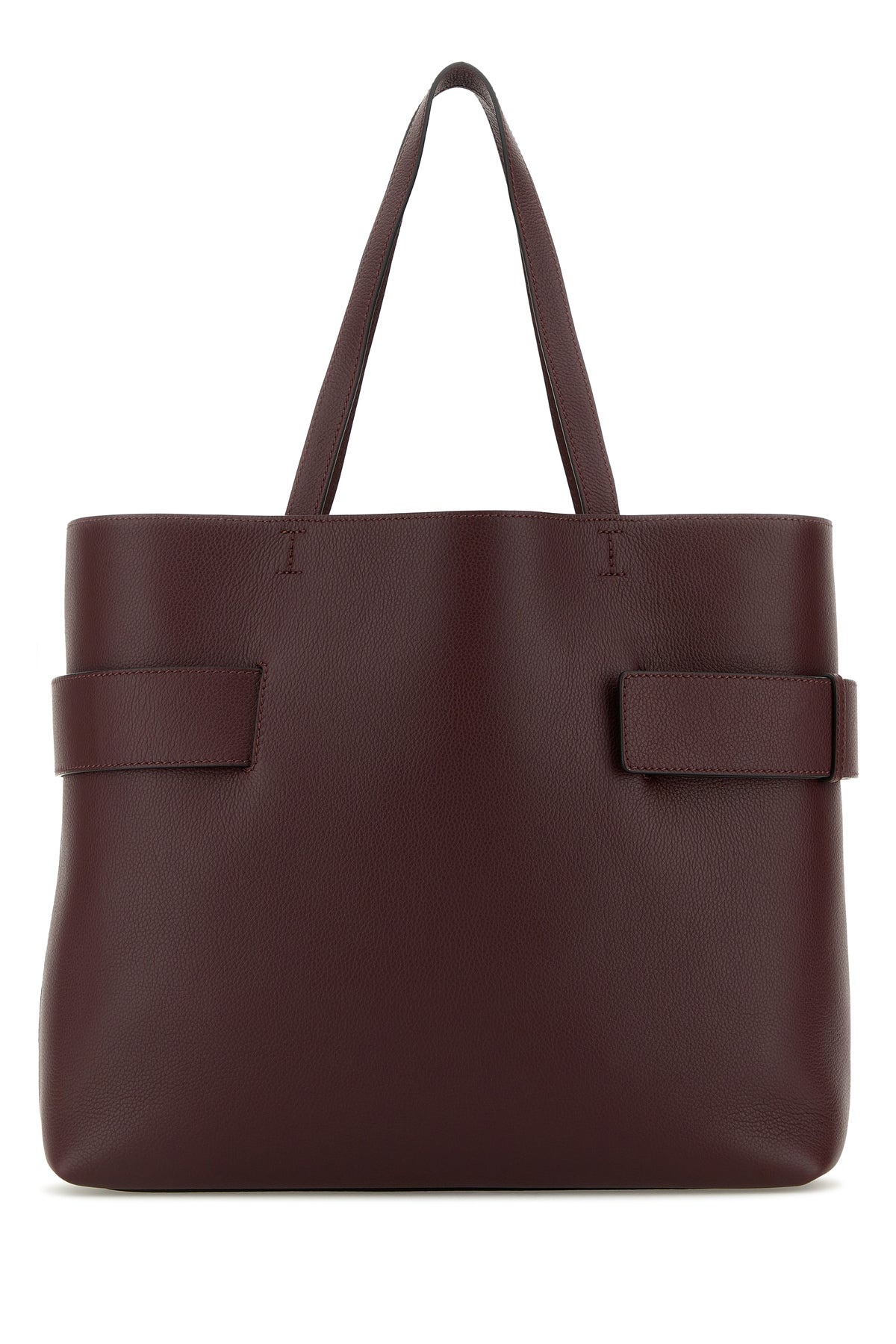 Tyrian purple leather T-Bar shopping bag - 3