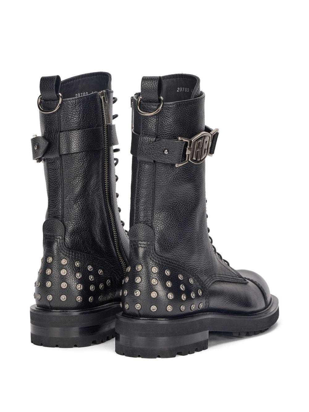 lace-up studded boots - 4