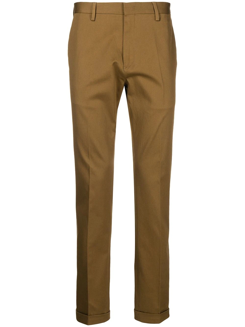 slim-cut cotton trousers - 1