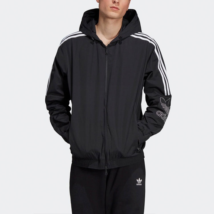 adidas originals Casual Zipper Hooded Jacket Black EB4086 - 3