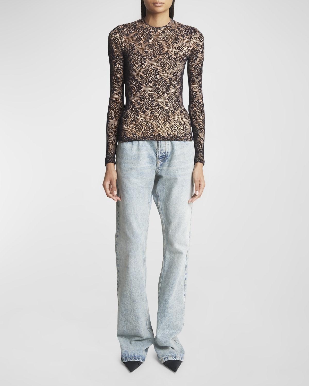 Lace Crewneck Top - 3