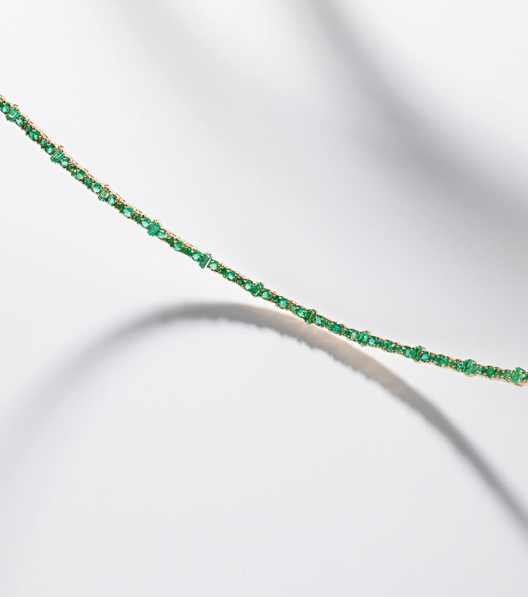 Rivulet 18kt gold necklace with emeralds - 5