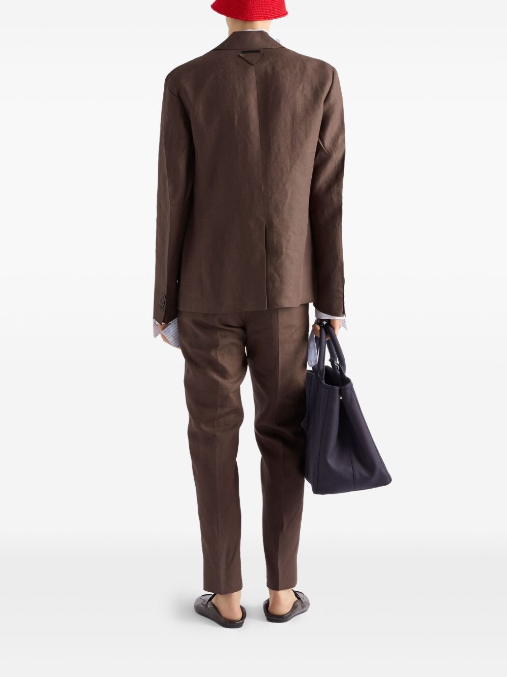 single-breasted linen blazer - 3