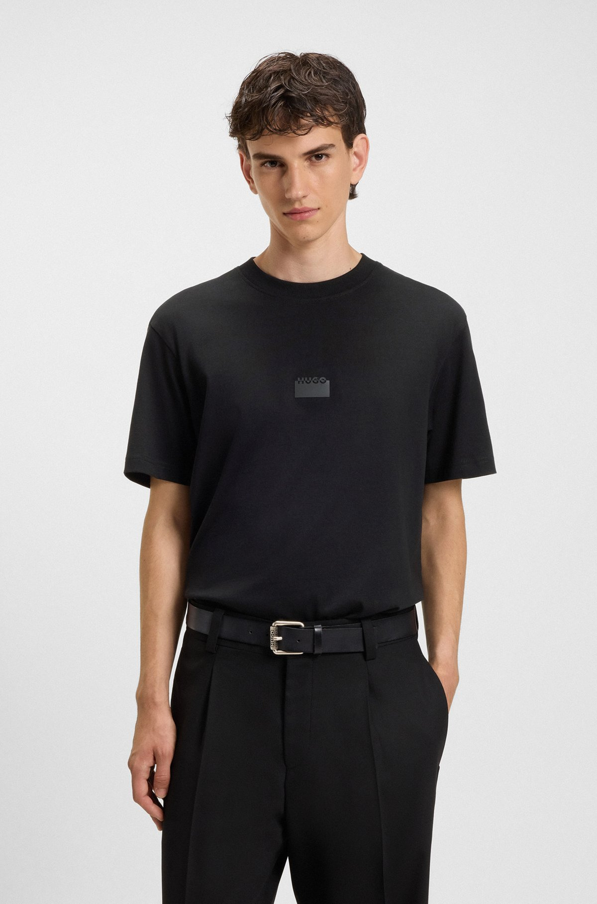 COTTON-JERSEY T-SHIRT WITH SPLIT LOGOS - 2