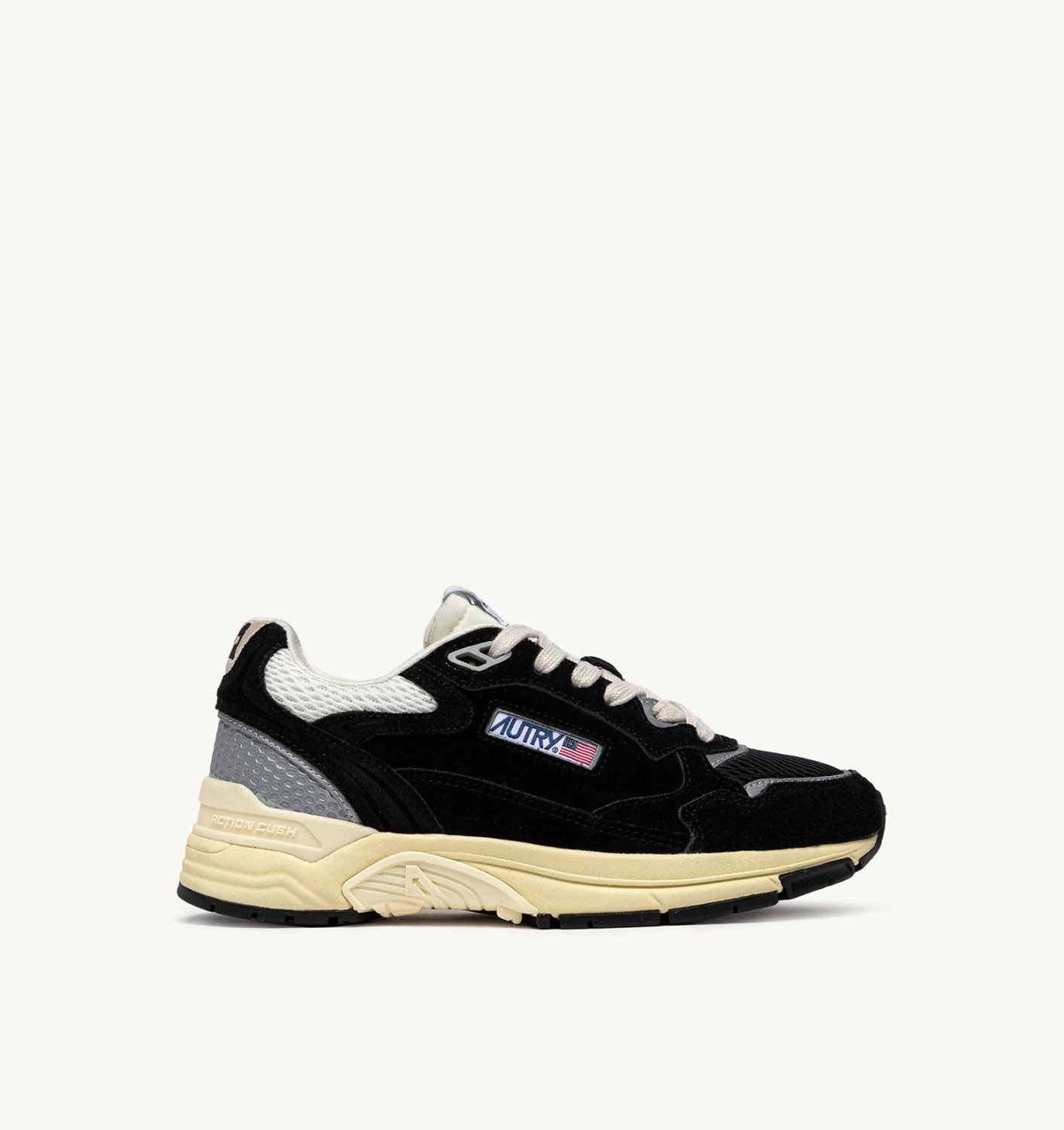 HYPERWAY SNEAKERS IN BLACK AND SILVER-TONE SUEDE AND MESH - 1
