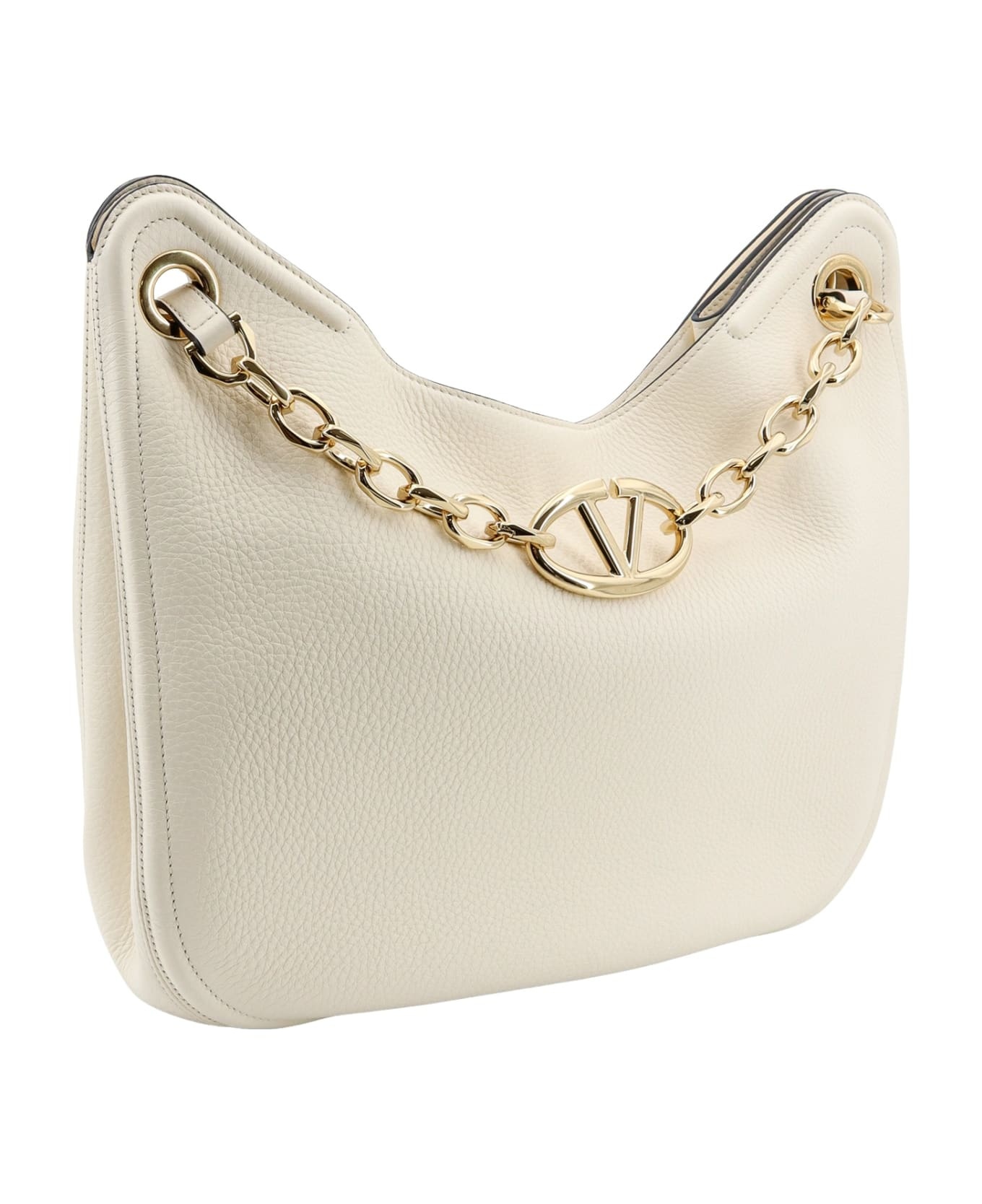 Vlogo Gate Grained Leather Hobo Bag - 3