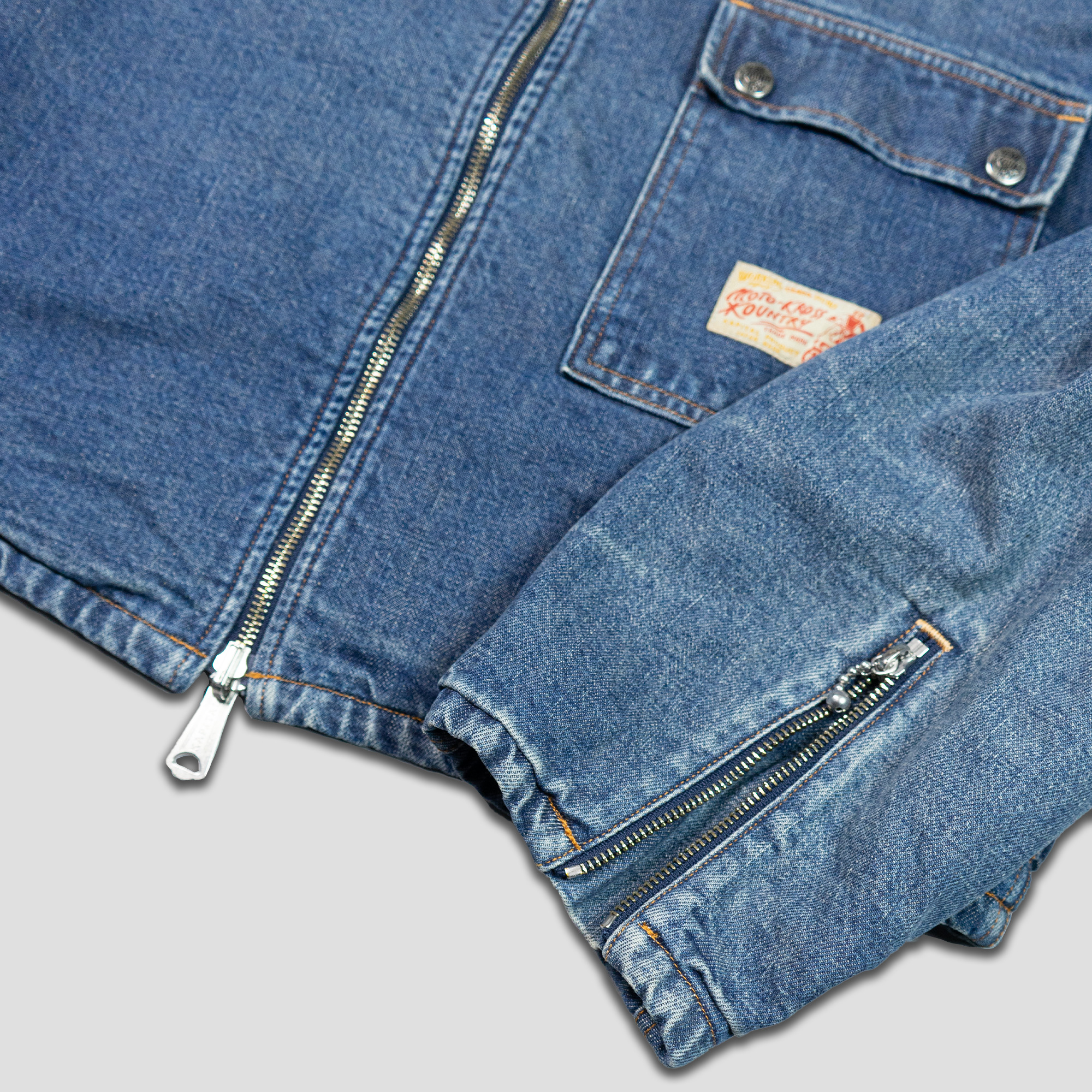 14oz DENIM BONE LINING REVERSIBLE MOTORCROSS JACKET - 7